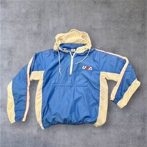 Rare Vintage 80s MEGA SPORT Team USA Windbreaker Track Jacket Olympics Size L
